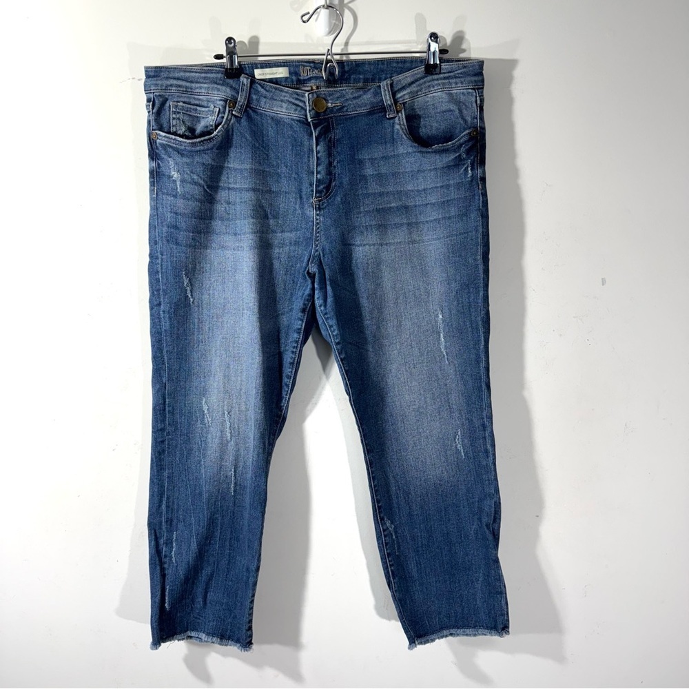 Kut From The Kloth Straight Leg Cropped Jeans Raw Hem Women’s